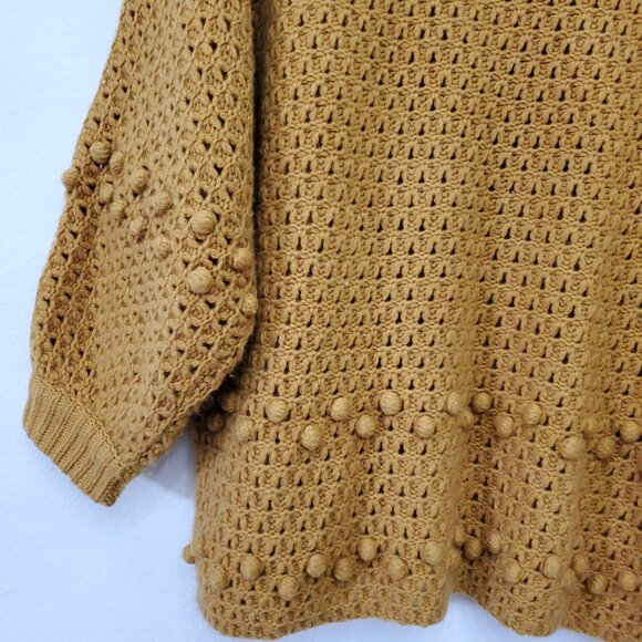 Garnet Hill Recycled-Cashmere Bobble-Stitch Women's Oversized Sweater Size Small - Picture 2 of 13